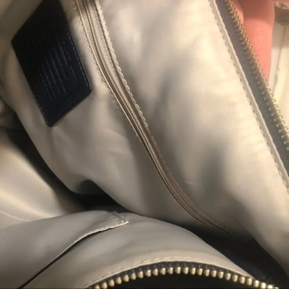 Coach Ashley perforated c blue convertible bag